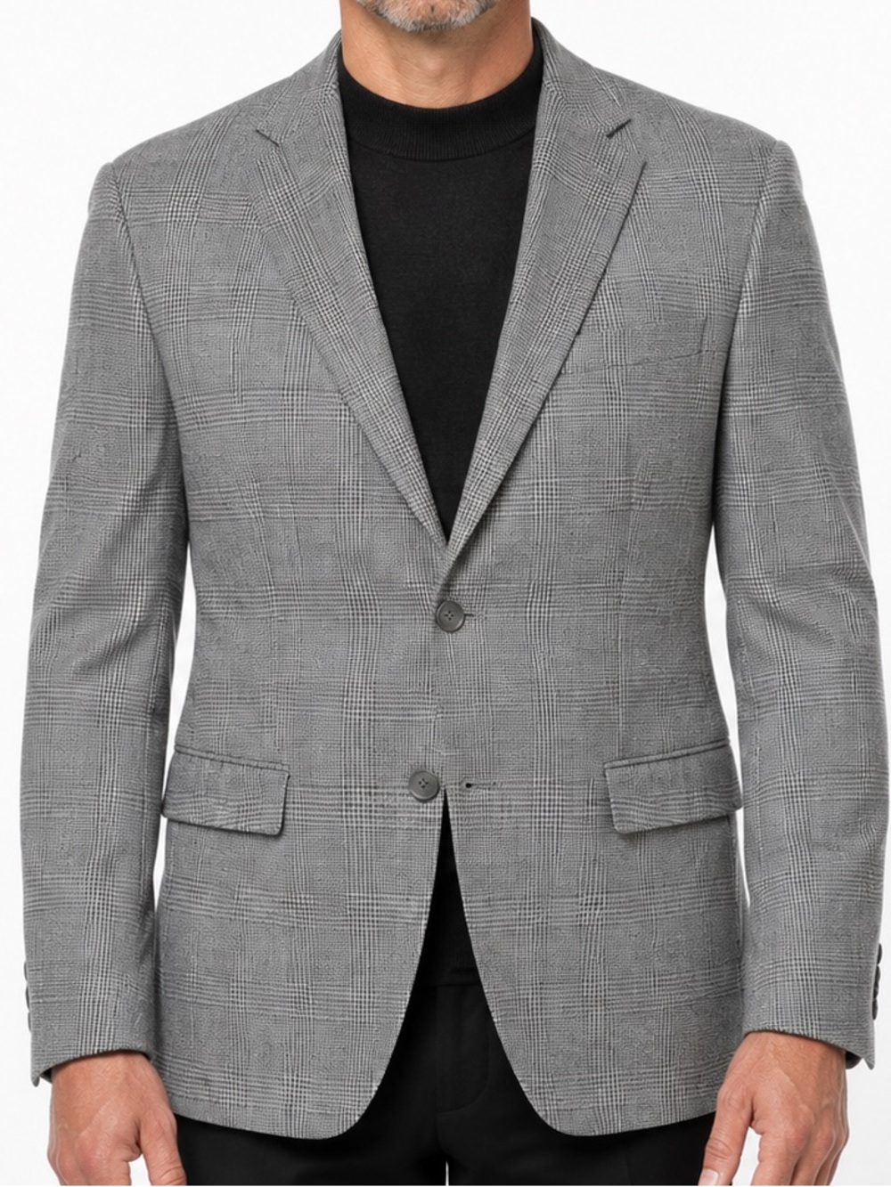 Marc New York Andrew Marc Men’s 42R 100% Wool Glen Plaid Blazer with Camo Lining